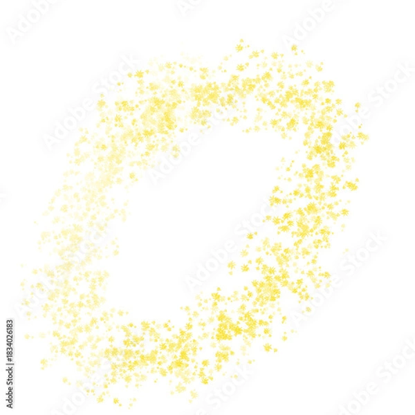 Fototapeta Abstract Yellow Snowflakes Frame Isolated Without Background