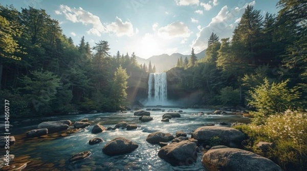 Obraz waterfall in the forest