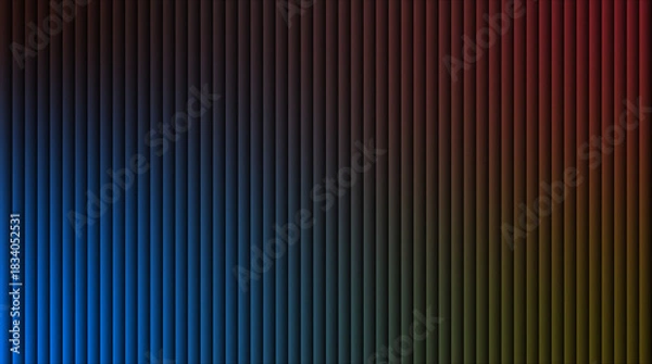 Fototapeta Abstract vertical stripes gradient of blue to red and yellow