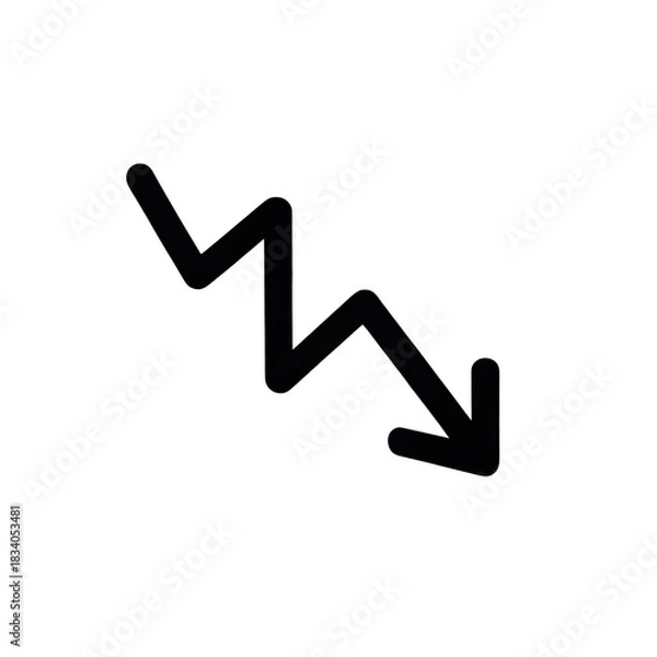 Obraz Clean Correction Pattern Icon With Down Zig-Zag and Upward Arrow