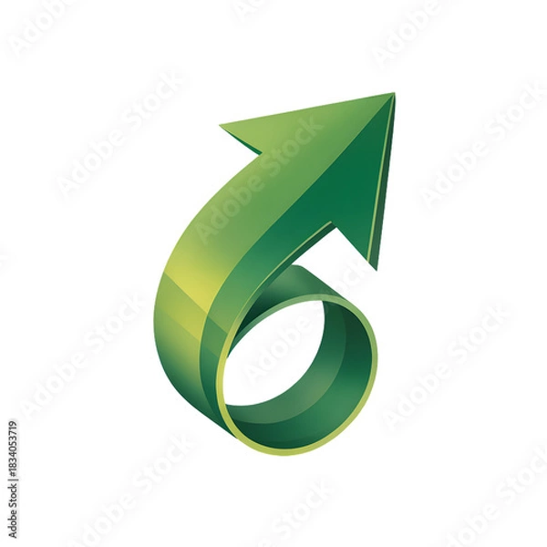 Obraz Smooth Upward Spiral Arrow Minimal Growth Vector Icon