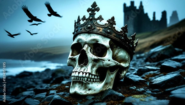 Fototapeta skeleton skull and crossbones halloween