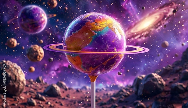 Fototapeta chupa chups planet in space