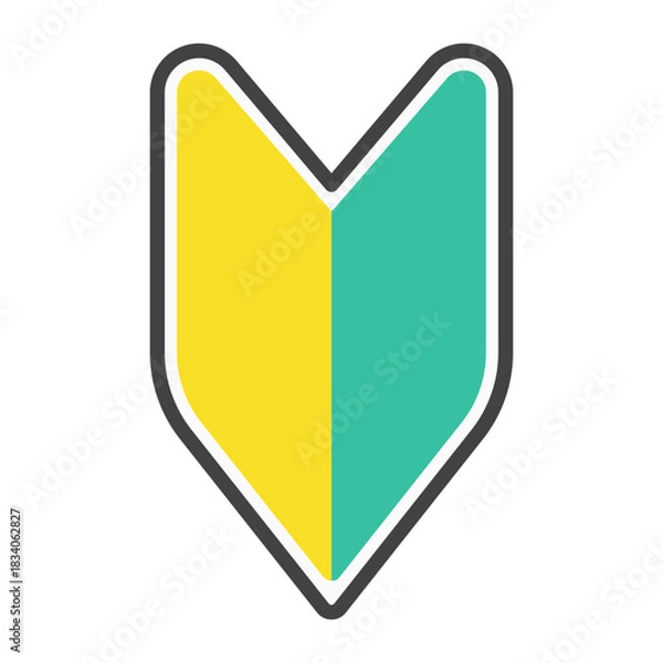 Obraz やさしいタッチの若葉マークアイコン　初心者マークイラスト