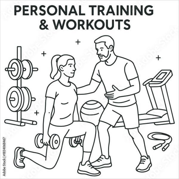 Obraz Personal Training and Workouts Illustration