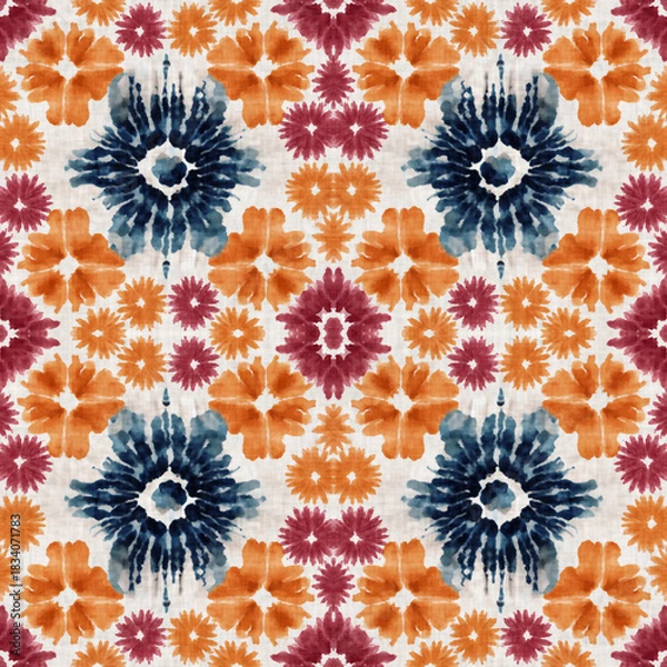 Fototapeta watercolor pattern Shibori print pattern, tie dye allover, textile, Shibori allover, dye pattern, watercolour pattern,design Abstract Print, Shibori print	
