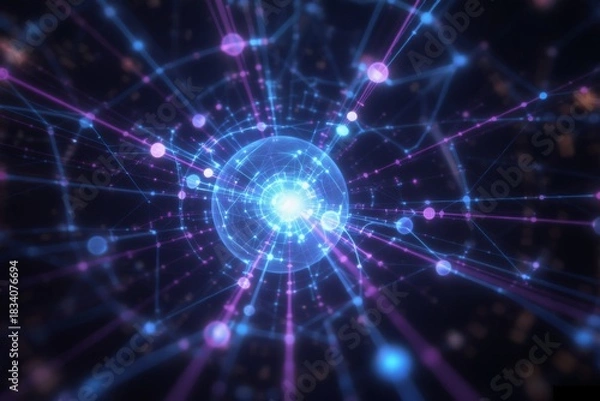 Obraz Abstract global technology background. Futuristic data network representation. Digital innovation concept