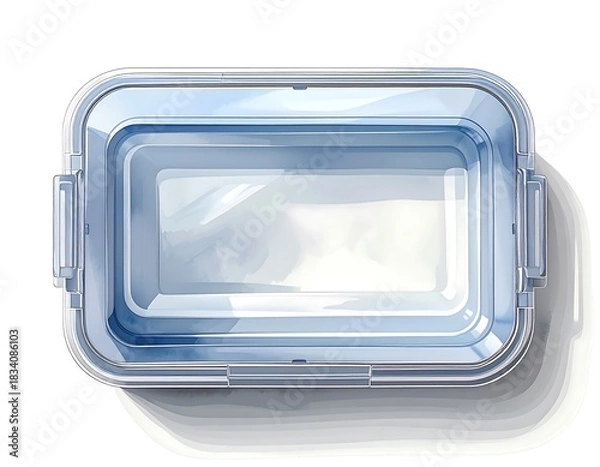 Fototapeta Isolated translucent blue rectangular container offers versatile storage solutions