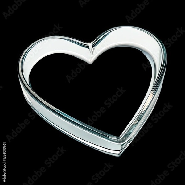 Obraz silver heart in the form of heart