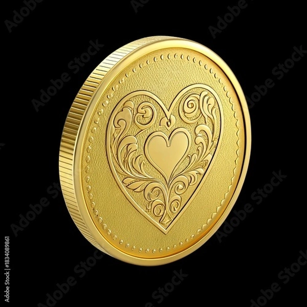 Obraz gold heart with diamonds