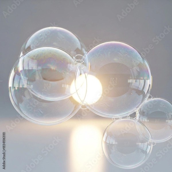 Obraz 딱딱한 비눗방울이 서로 엉겨있는 모양
