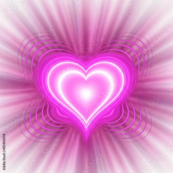 Obraz 팽창해오는 핑크빛 하트의 잔향