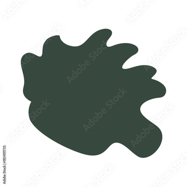 Fototapeta Abstract dark green splash shape for artistic designs and creative backgrounds
