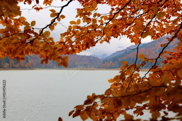 Obraz mountain lake at autumn time
