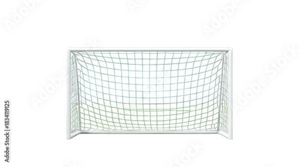 Fototapeta White Football Goal Post with Net on transparent background