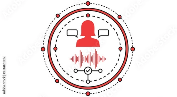 Obraz Voice assistant technology speech recognition and digital analysis