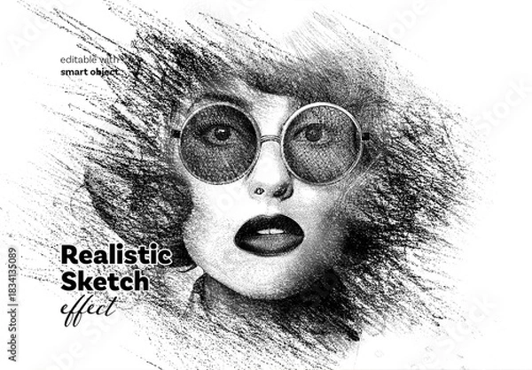 Obraz Realistic Sketch Photo Effect