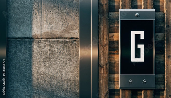 Fototapeta Elevator Call Button For Ground Floor