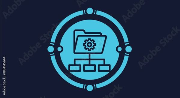 Fototapeta Folder structure diagram icon vector illustration management system