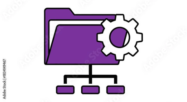 Fototapeta Folder management system configuration settings icon vector graphic