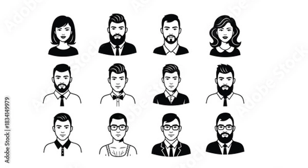 Fototapeta Vector avatars profile pictures user icons design elements collection