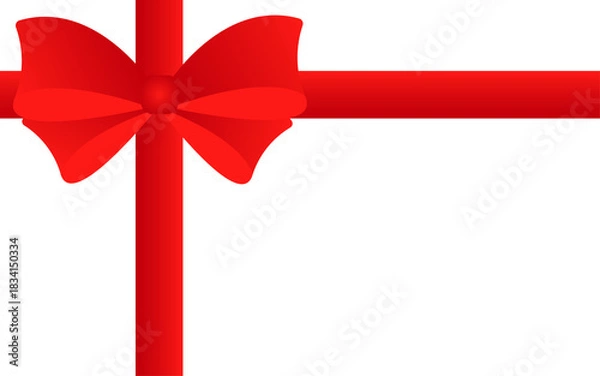 Fototapeta Red ribbon with bow on transparent background