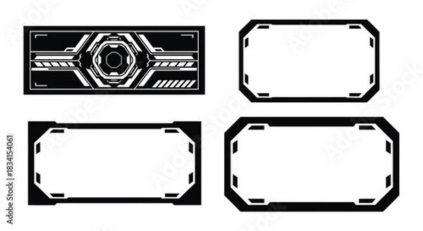 Fototapeta Hud ui frames pack vector futuristic interface design elements asset