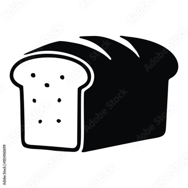 Obraz Minimalist Loaf of Sliced Bread Icon for Bakery and Food Concepts