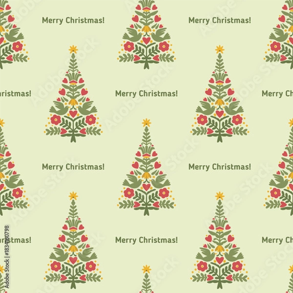 Obraz Seamless pattern ws Scandinavian Christmas Trees