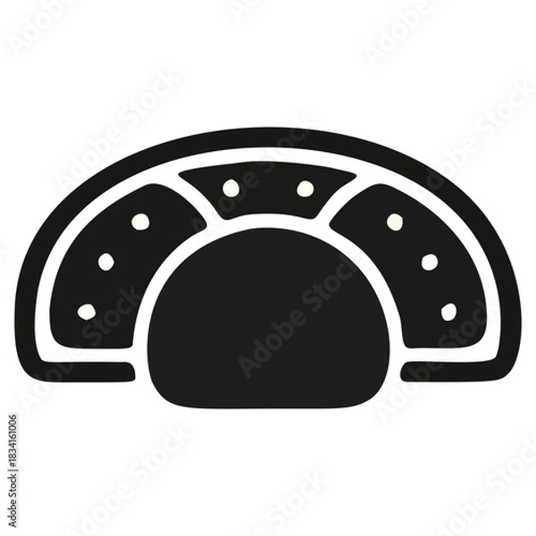 Obraz Stylized graphic icon of a savory taco, perfect for Mexican food branding and menus