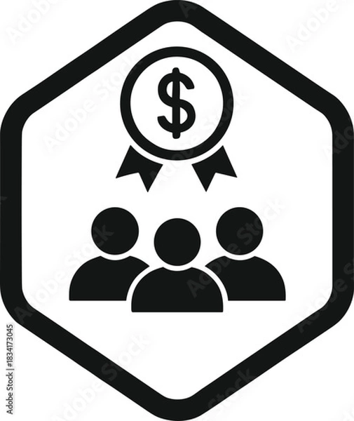Obraz Business Team Funding Badge Icon Vector