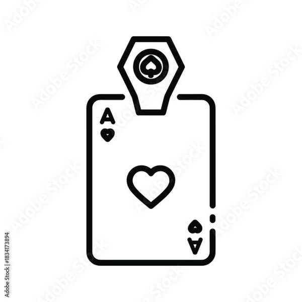 Fototapeta Ace of Hearts Playing Card with Location Pin Icon