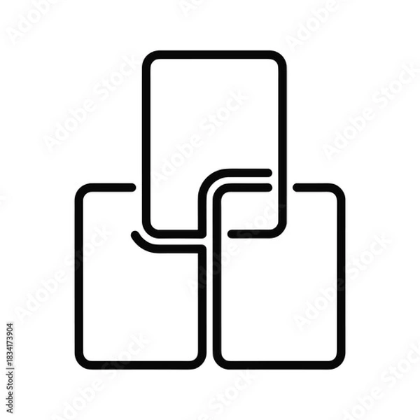Fototapeta Interconnected Rectangles Icon for Integration and Networking