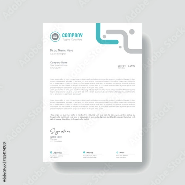 Obraz Creative Clean Corporate Letter Head Template
