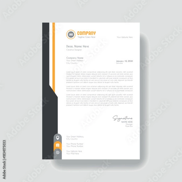 Obraz Creative Clean Corporate Letter Head Template