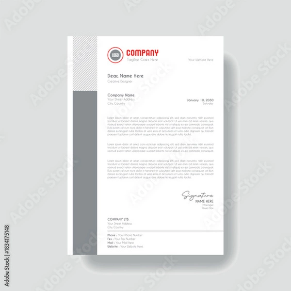 Obraz Creative Clean Corporate Letter Head Template