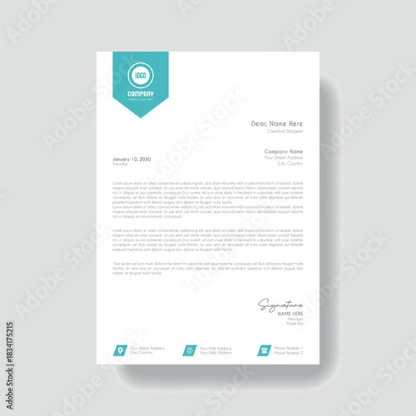 Obraz Creative Clean Corporate Letter Head Template