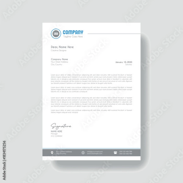 Obraz Creative Clean Corporate Letter Head Template