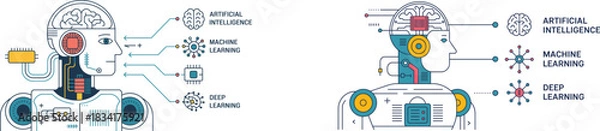 Obraz artificial intelligence ai vector design illustrating machine learning, robotics and digital innovation concepts ideal for futuristic technology themes.