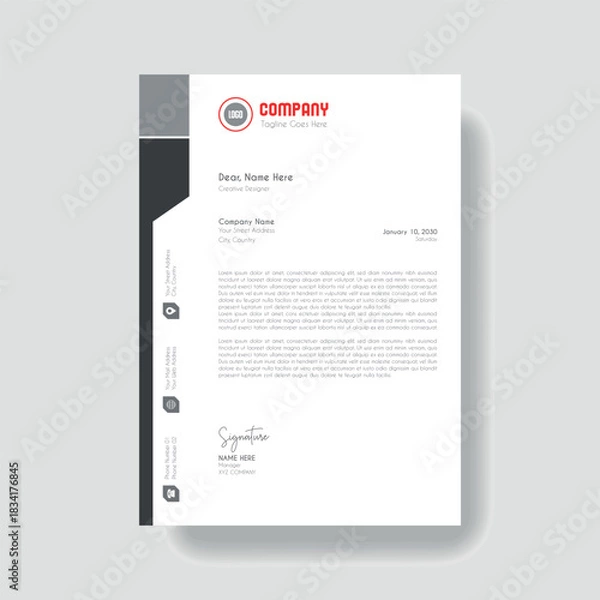 Obraz Creative Clean Corporate Letter Head Template