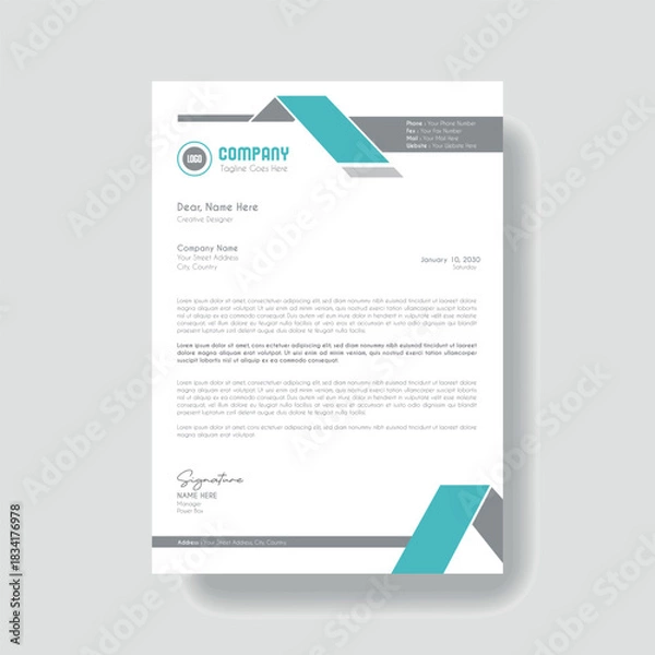 Obraz Creative Clean Corporate Letter Head Template