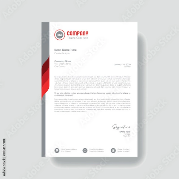 Obraz Creative Clean Corporate Letter Head Template
