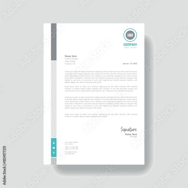 Obraz Creative Clean Corporate Letter Head Template