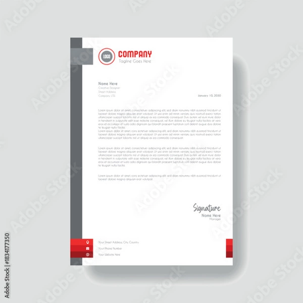 Obraz Creative Clean Corporate Letter Head Template