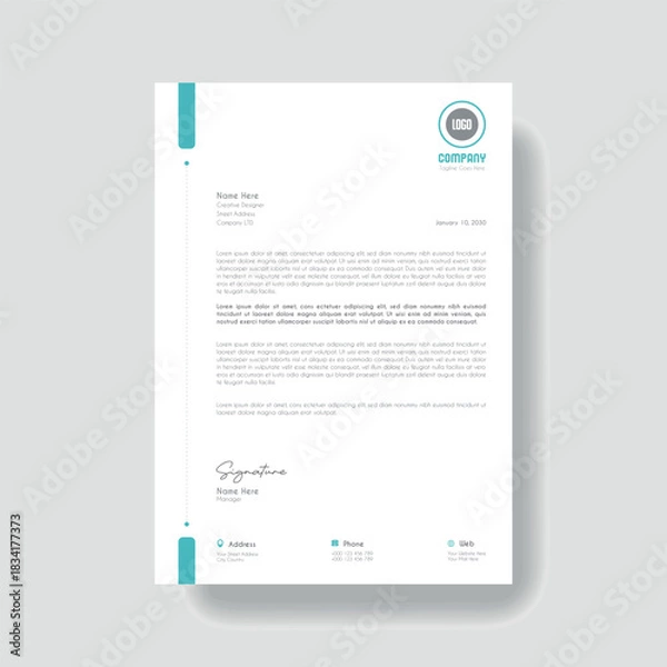 Fototapeta Creative Clean Corporate Letter Head Template