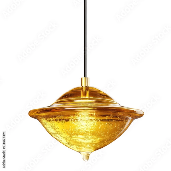 Fototapeta Golden Honey Dripping From A Decorative Dipper Against A Transparent Background Capturing Liquid Texture And Illuminating Golden Light