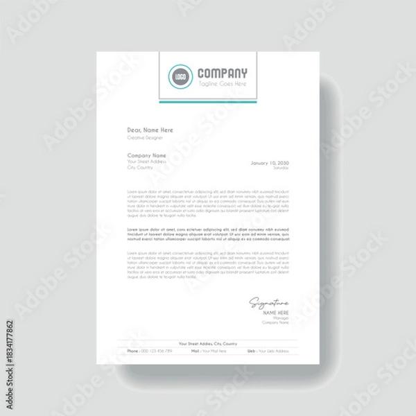 Obraz Creative Clean Corporate Letter Head Template