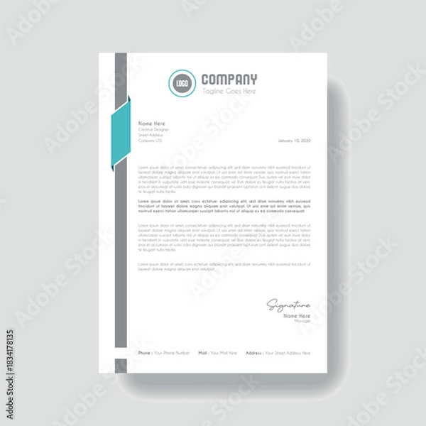 Obraz Creative Clean Corporate Letter Head Template