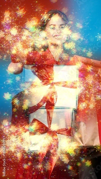 Obraz Vertical Snowflakes Transition 07