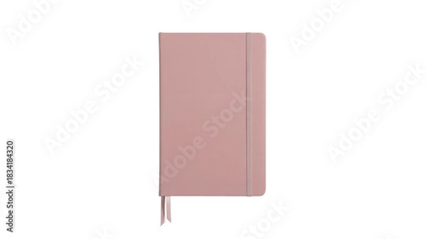 Obraz A simple light pink journal or notebook with a bookmark transparent background